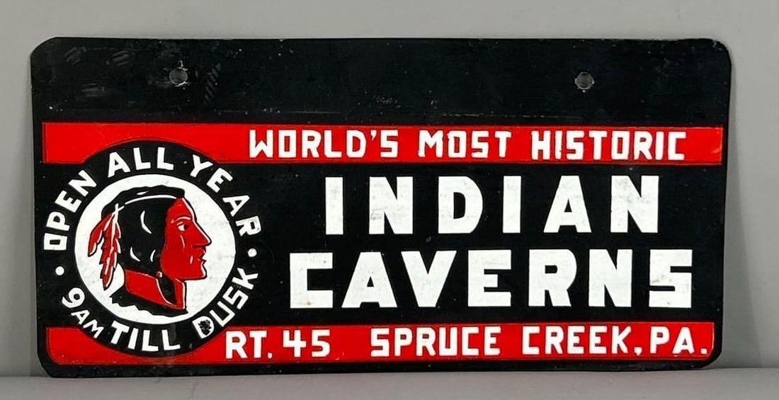 Indian Caverns w/Logo Metal License Plate Attachment (1 of 2)