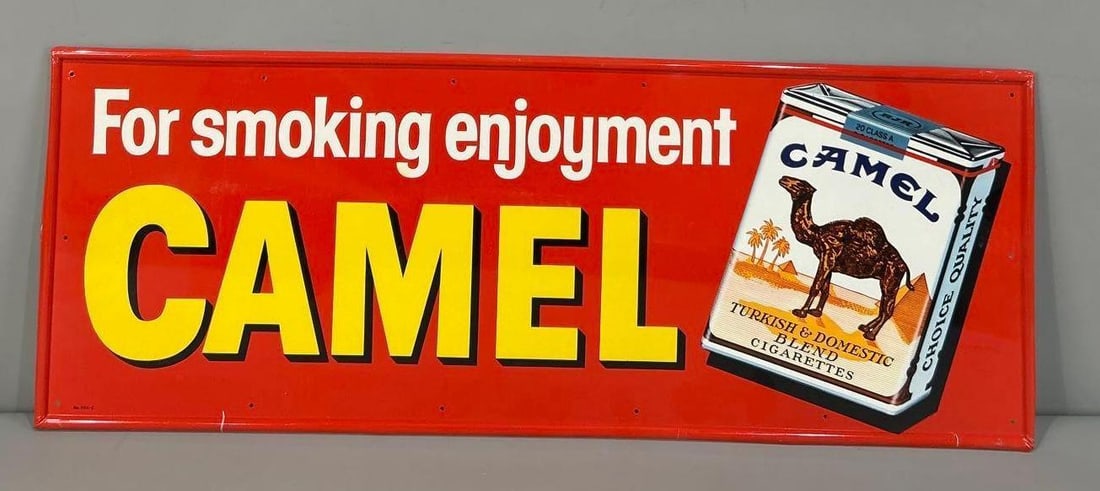 Camel Cigarette Metal Sign: 12"x32", the SST sign.