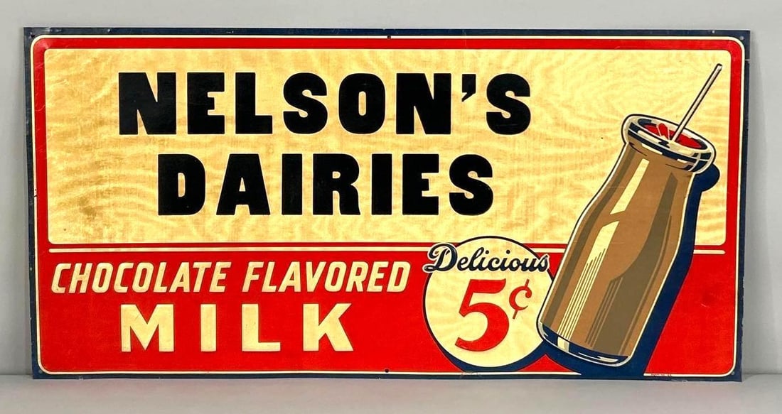 Chocolate Flavored Milk w/Image Metal Sign (TAC) (1 of 5)