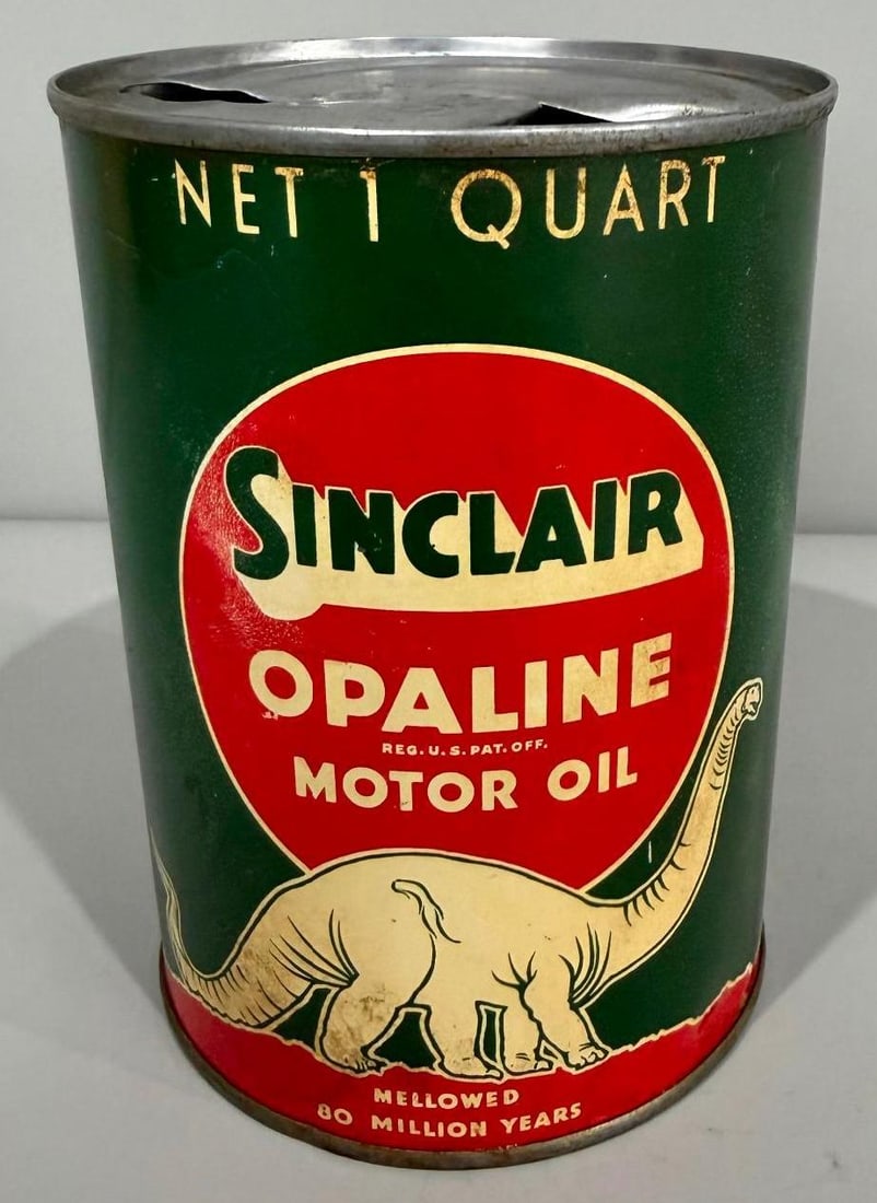 Sinclair Opaline w/ Standing Dino Motor Oil Metal Quart Can (1 of 5)