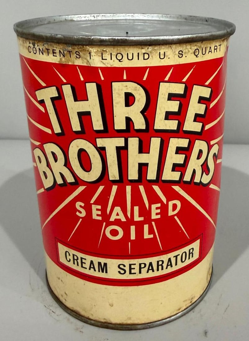 Three Brothers Motor Oil Metal Quart Can (1 of 4)