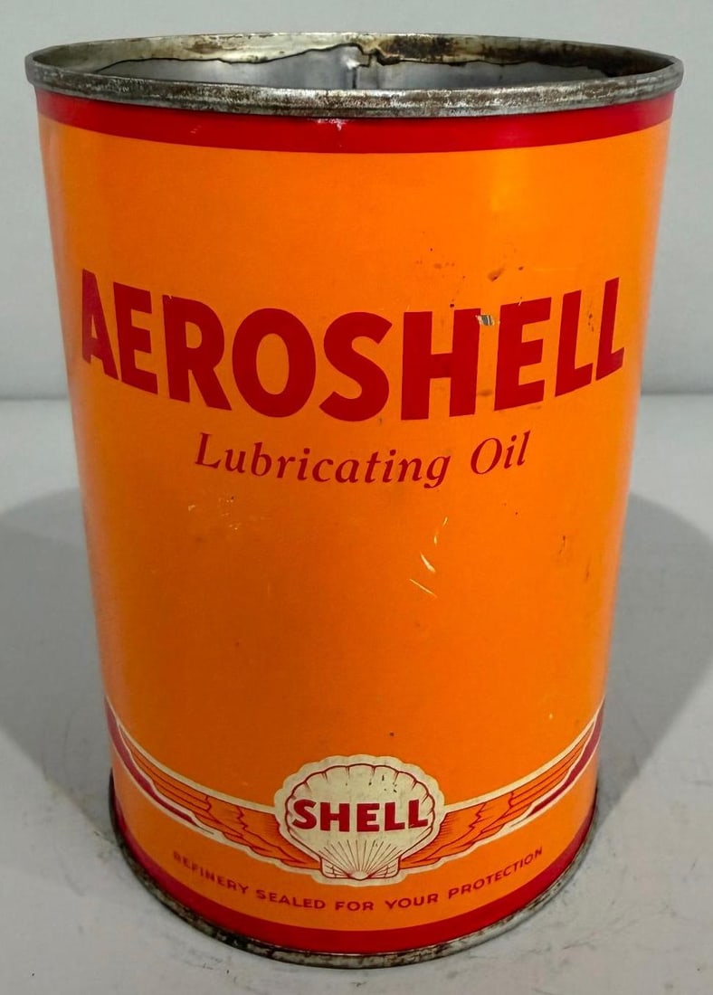 AeroShell Lubricating Oil Metal Quart Can (1 of 4)