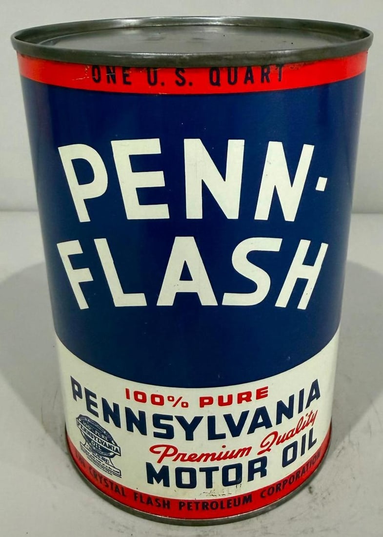 Penn Flash Motor Oil Metal Quart Can (1 of 3)