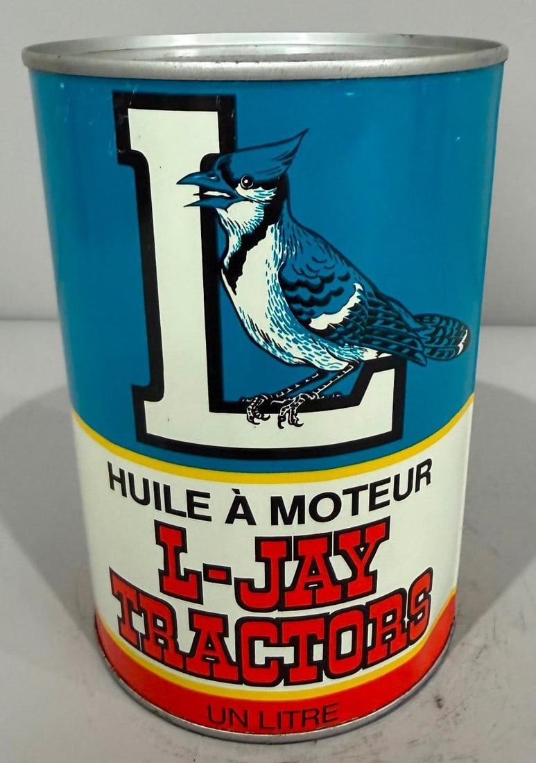 L-Jay Tractors Motor Oil Metal Quart Can (1 of 4)