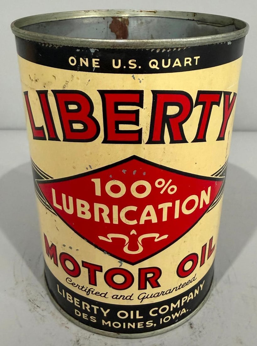 Liberty Motor Oil Metal Quart Can (1 of 3)
