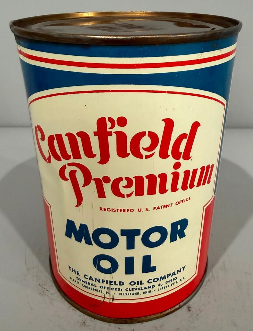 Canfield Premium Motor Oil Metal Quart Can (1 of 4)