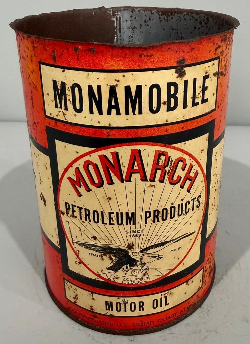 Monarch Motor Oil Metal Quart Can (1 of 3)