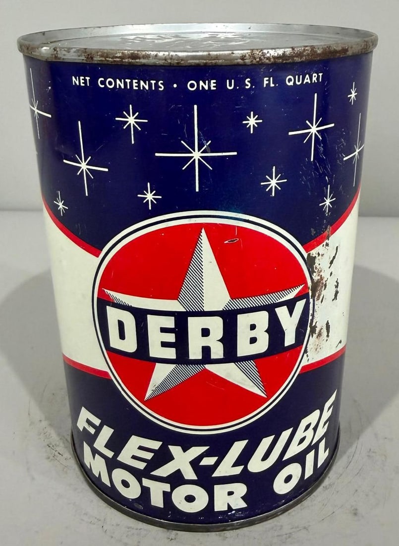 Derby Motor Oil Metal Quart Can (1 of 3)