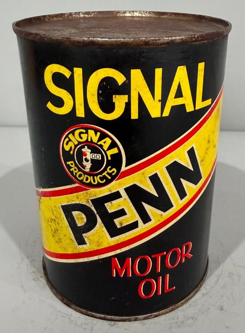 Signal Penn Motor Oil Metal Quart Can (1 of 3)