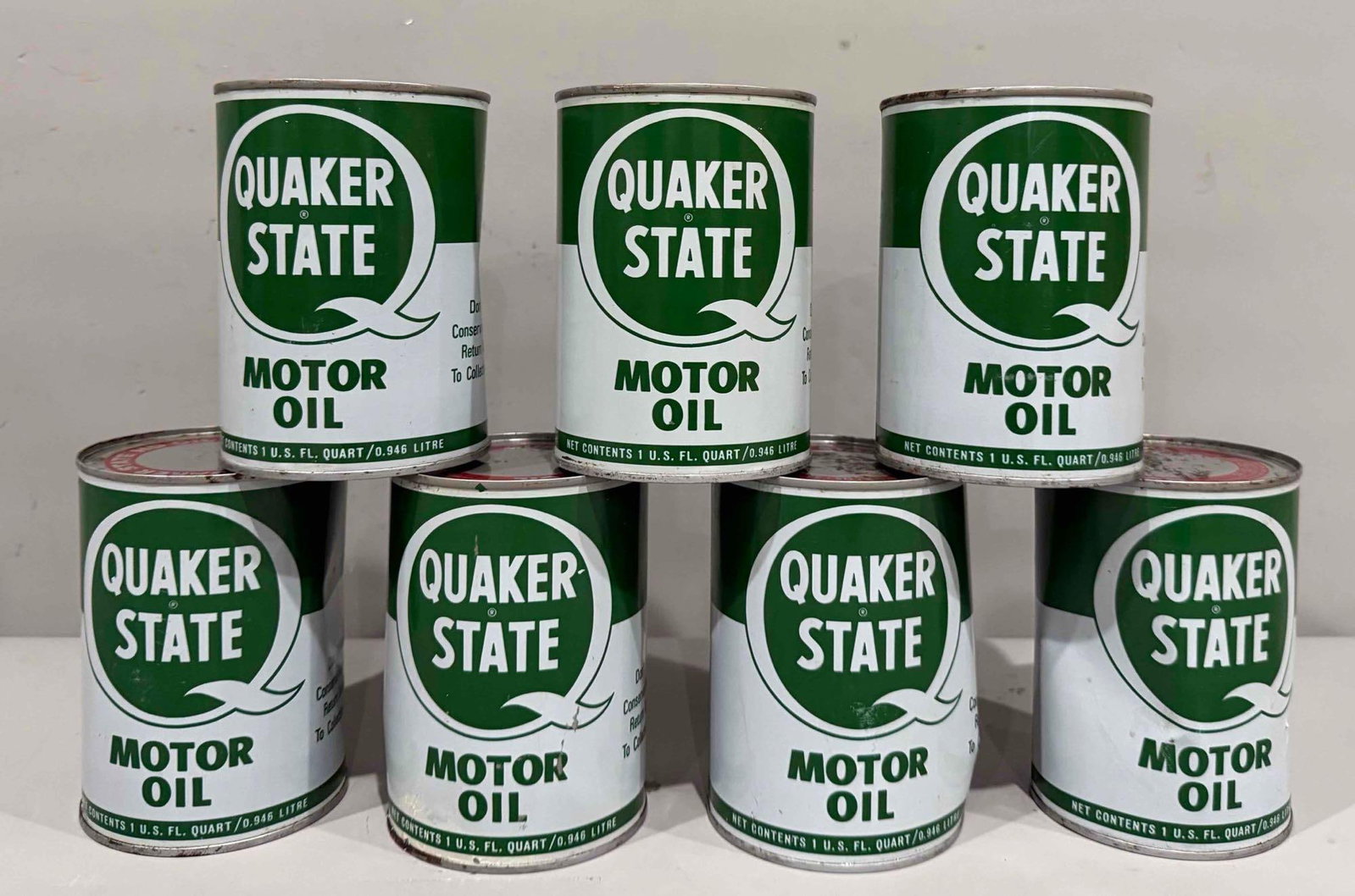 Lot of (7) Quaker State Cans (1 of 2)