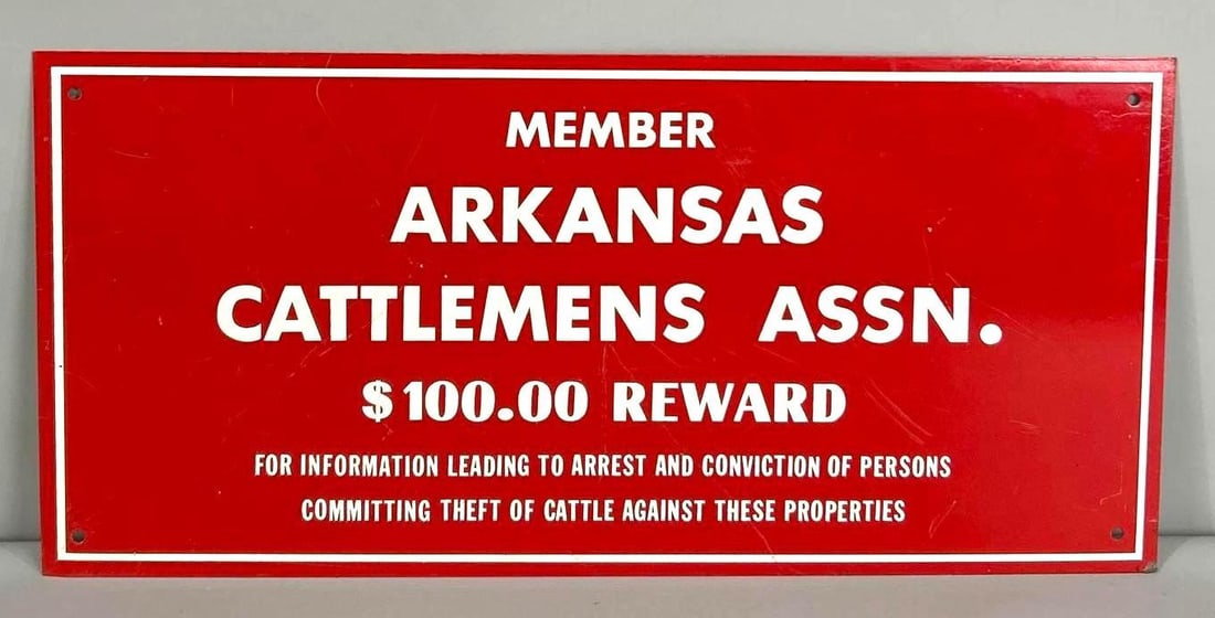 Arkansas Cattleman's Association Single-Sided Tin SIgn (1 of 3)