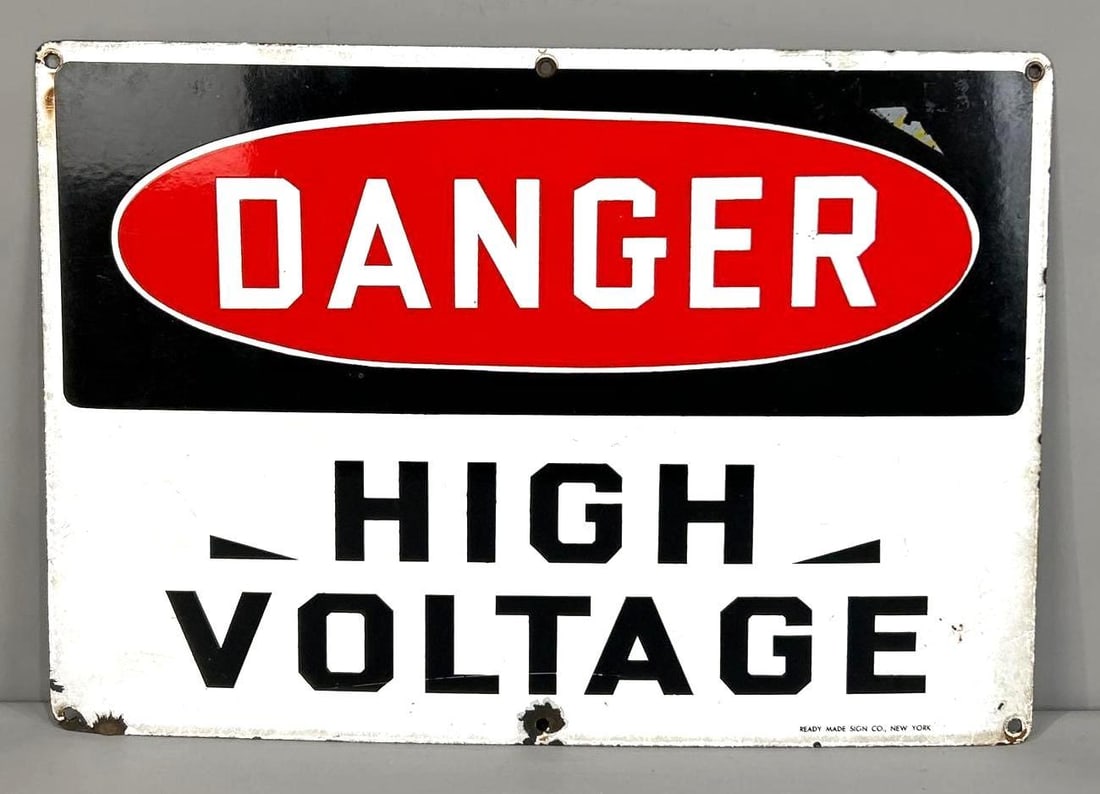 Danger High Voltage Porcelain Sign (TAC) (1 of 5)