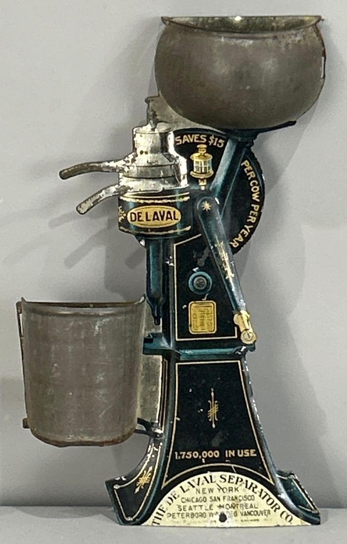 De Laval Cream Separator Metal Matchholder 1.75 Million in Uses (TAC): rated 8.5, 6.25"x4", the 3-D metal matchholder has good color and shine, has light wear. Rarity 3. TAC #032372