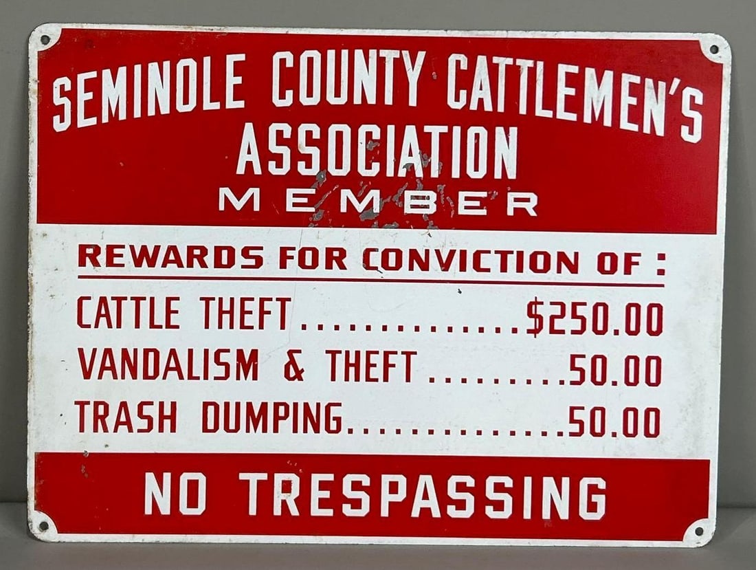 Seminole Cattlemen's Association Single-Sided Sign (1 of 2)