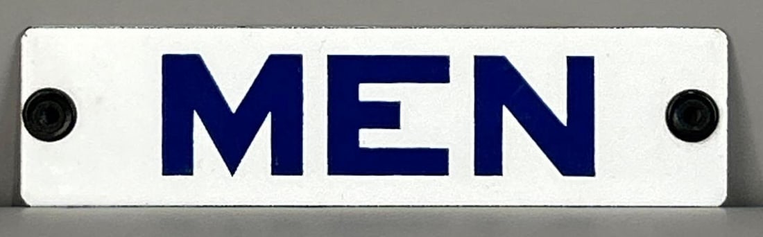 Mens Porcelain Rest Room Sign (1 of 3)