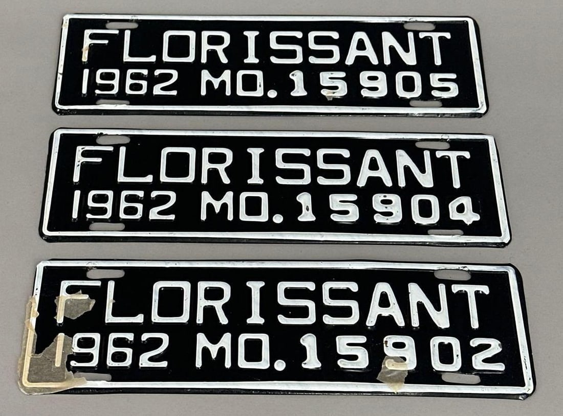 3 Florissant Missouri Stamped Metal Signs (1 of 2)