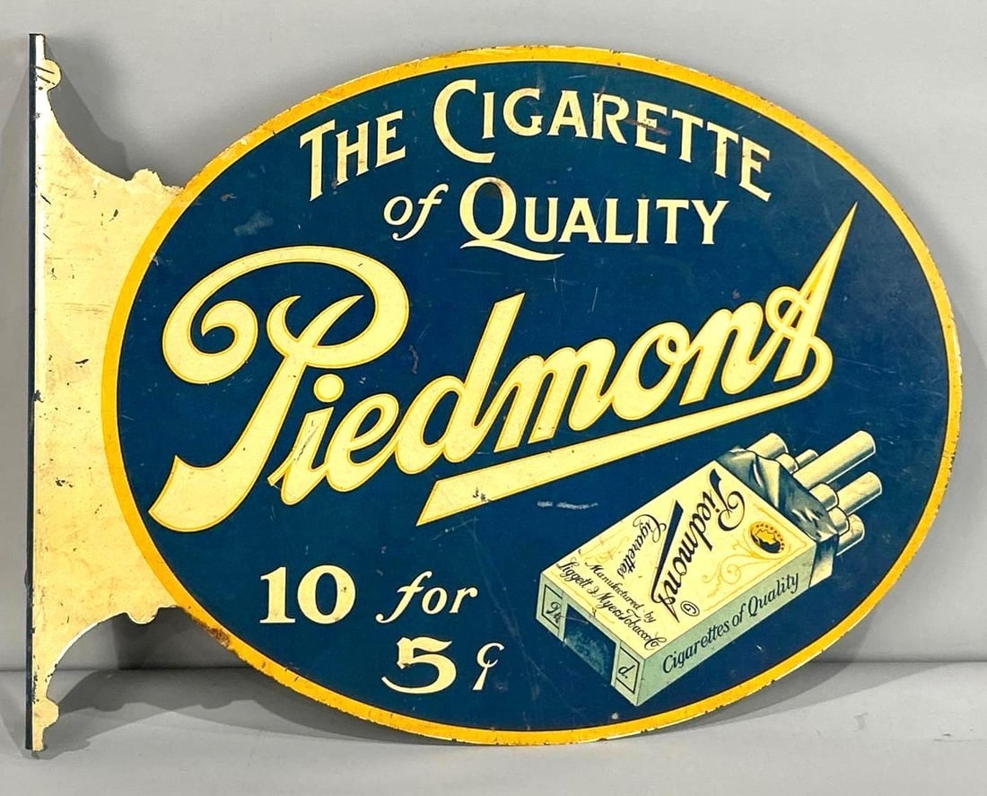 Piedmont And Velvet Tobacco Flange Sign W/ Tobacco Graphics (1 of 7)