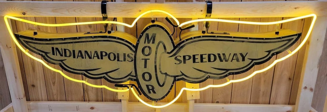 Indianapolis Motor Speedway w/Logo Metal Neon Sign (fantasy) (1 of 5)