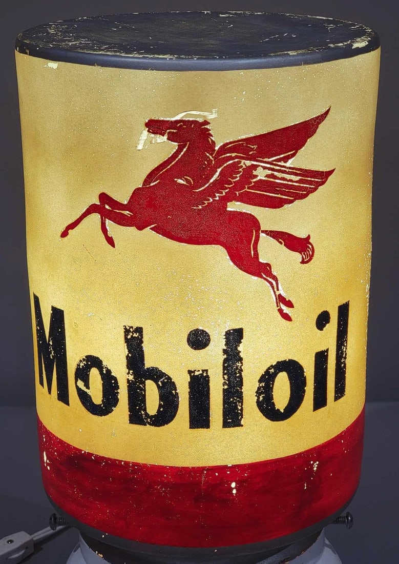 Rare Mobiloil w/Pegasus Milk Glass Oil Can Shaped Globe (TAC) (1 of 3)