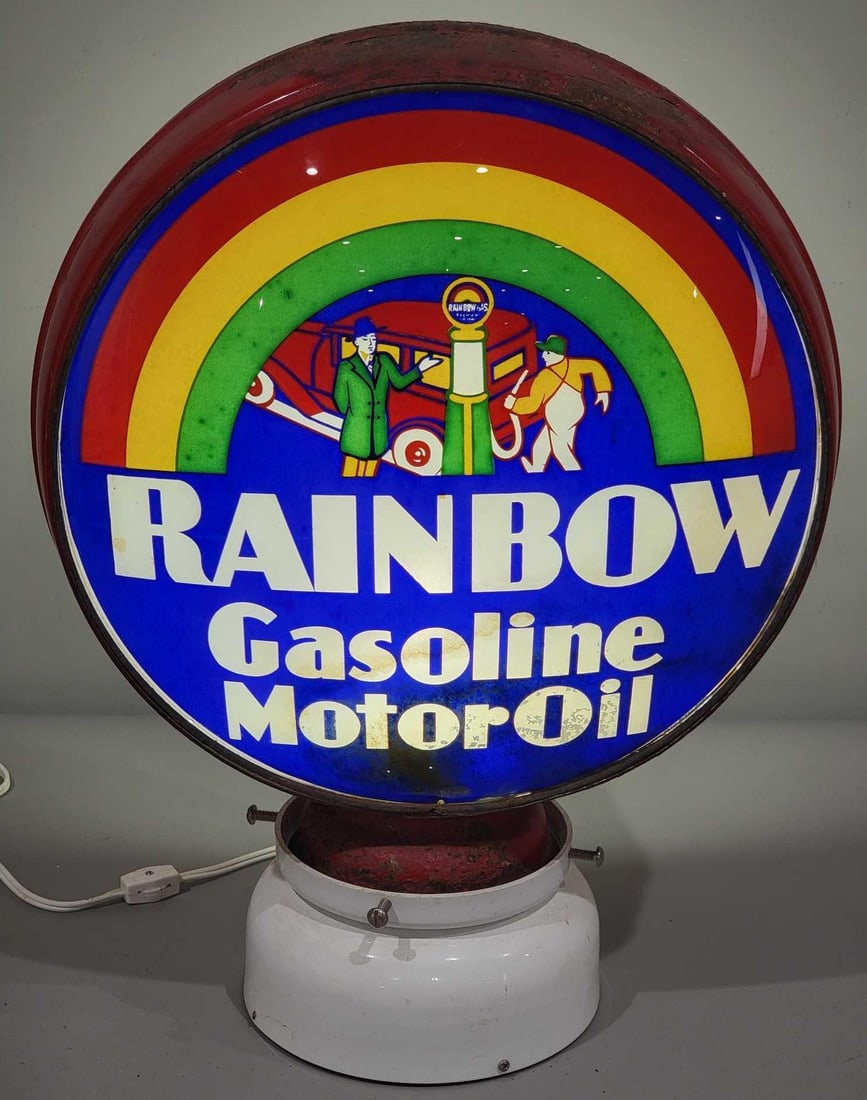 Rainbow Gasoline Motor Oil w/Image 15" Single Globe lens (TAC) (1 of 5)