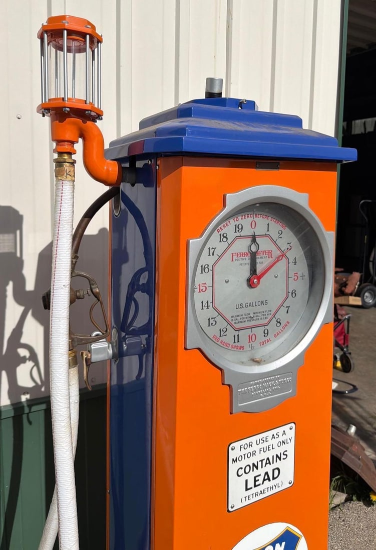 Ferro-Meter Model #? Clock Face Gas Pump (restored) - 8