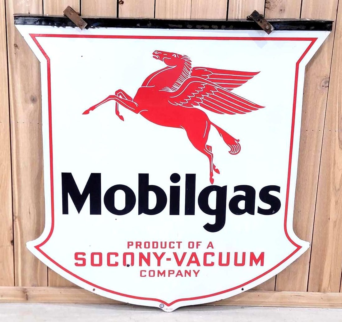 48" Mobilgas w/Pegasus Porcelain Identification Sign (TAC) (1 of 3)