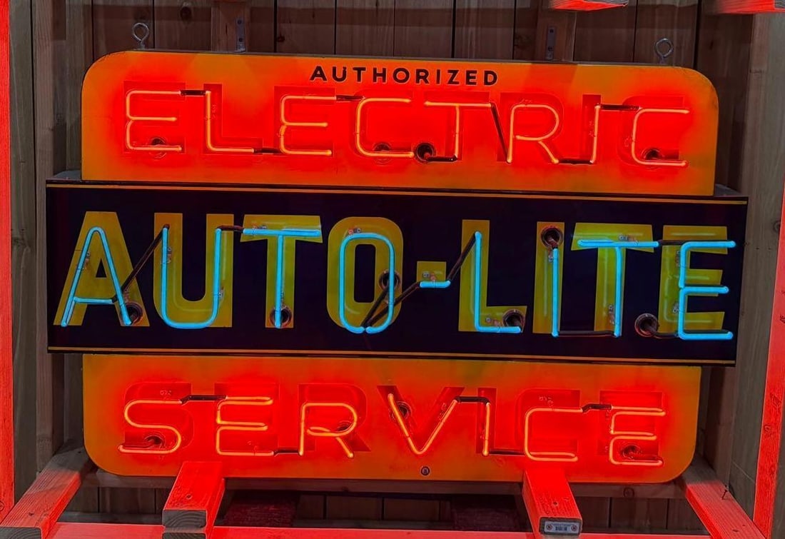 Authorized Electric Auto-Lite Service Porcelain Neon Sign (TAC) (1 of 8)