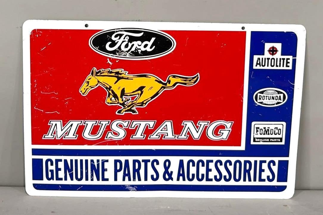 Rare 1970's Ford Mustang Genuine Parts & Accessories Metal Sign (1 of 5)