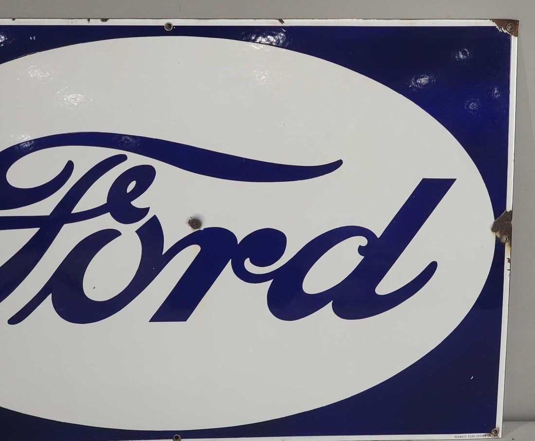 Ford Reverse Colors Porcelain Sign (TAC) - 3