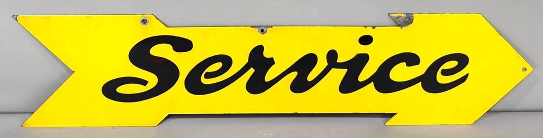 (Massey-Harris) Service Porcelain Arrow Sign (TAC) (1 of 6)