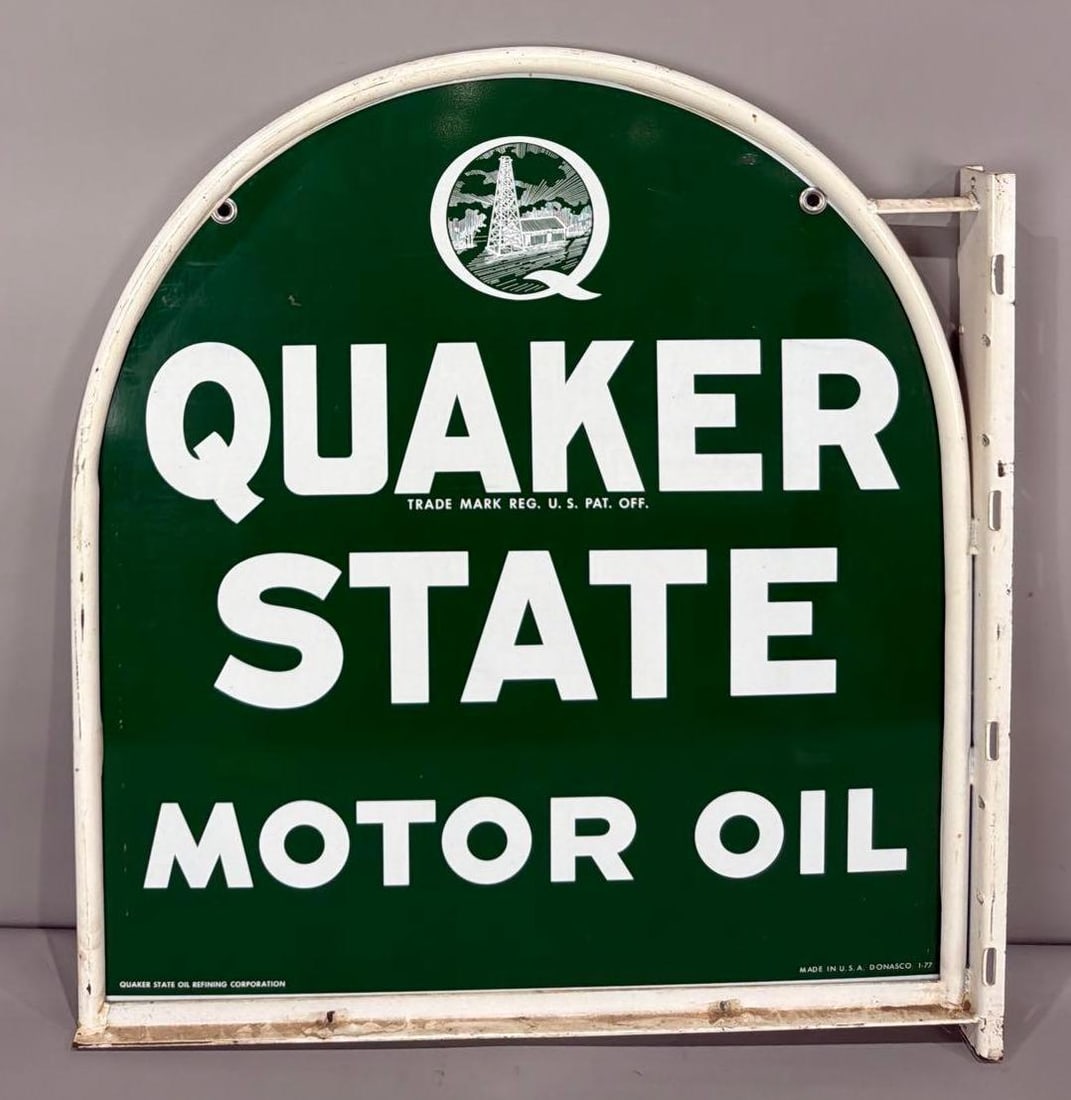 Quaker State Motor Oil Metal Sign w/Flange Bracket (TAC) (1 of 5)