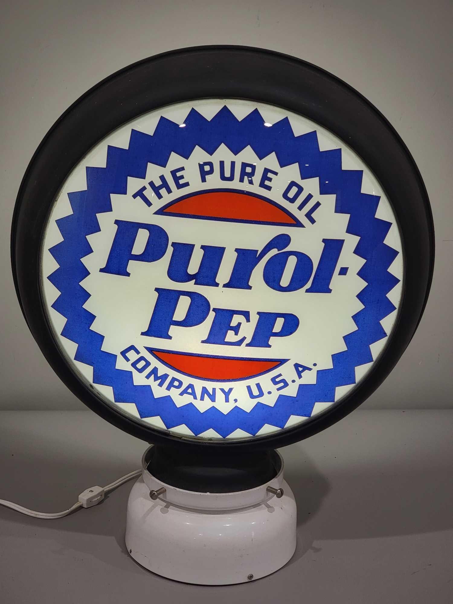 Pure Oil Co. Purol Pep 15" Globe Lens (TAC) (1 of 3)