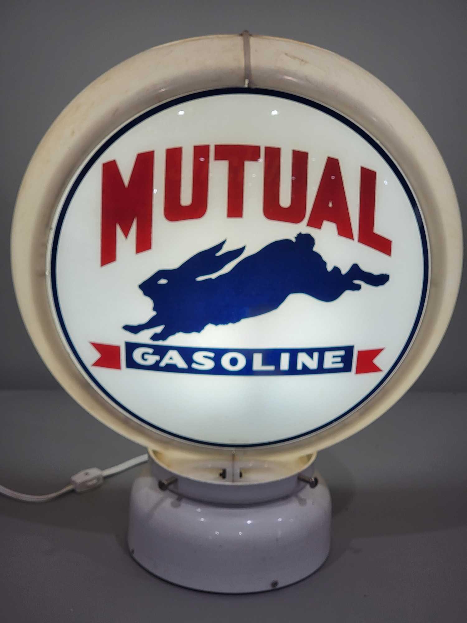 Mutual Gasoline w/Rabbit Logo 13.5" Globe Lens (TAC) (1 of 4)