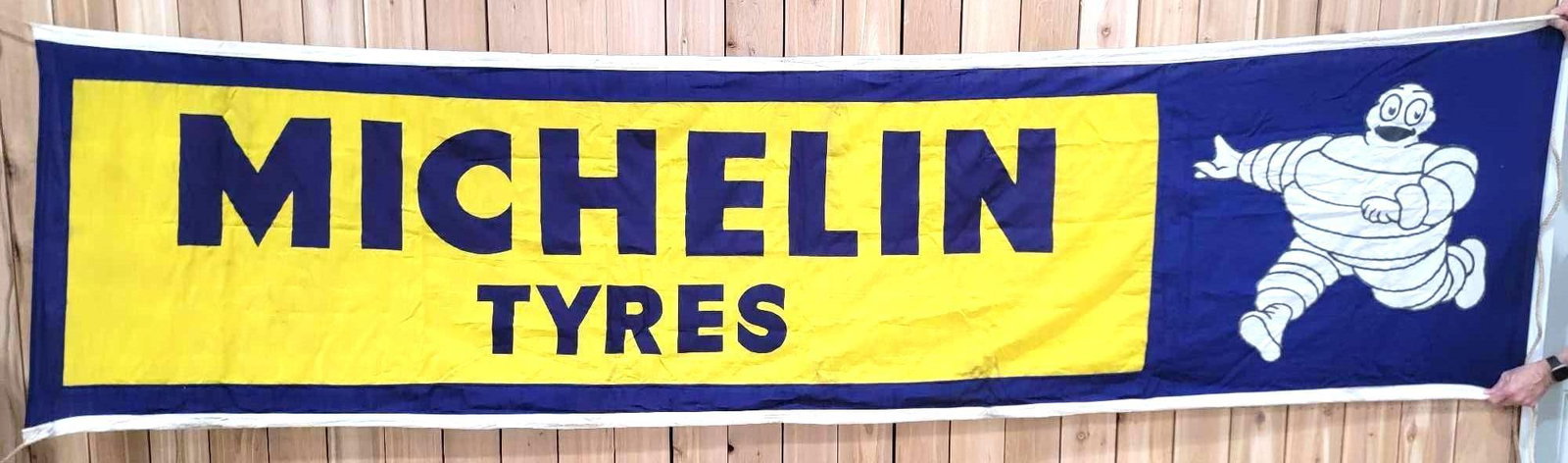 Large Michelin Tyres w/Bibendum Cloth Banner w/Applied Lettering (1 of 4)
