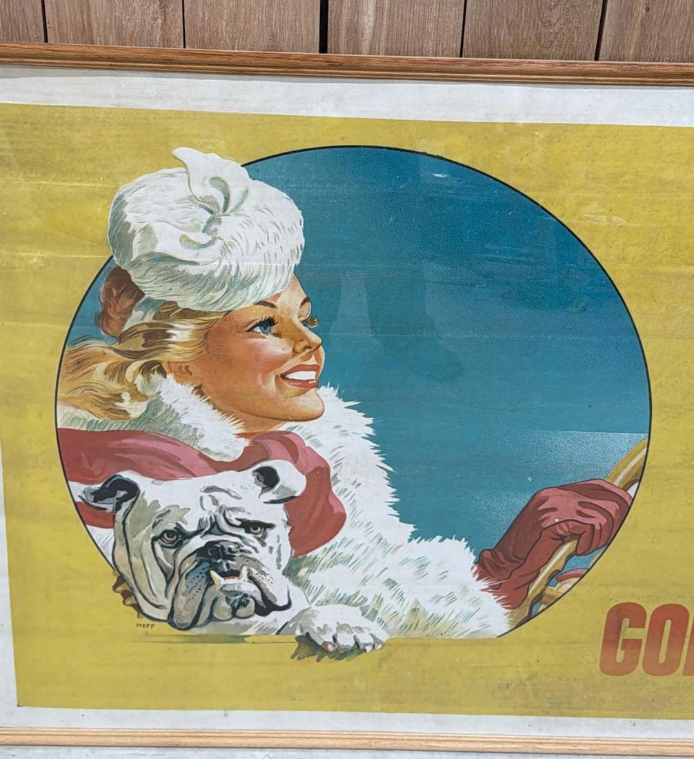 Winter Super Shell w/Lady Driving Poster Framed - 2