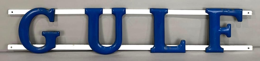 Gulf Porcelain Letters W/ Porcelain Hanging Panels (1 of 4)