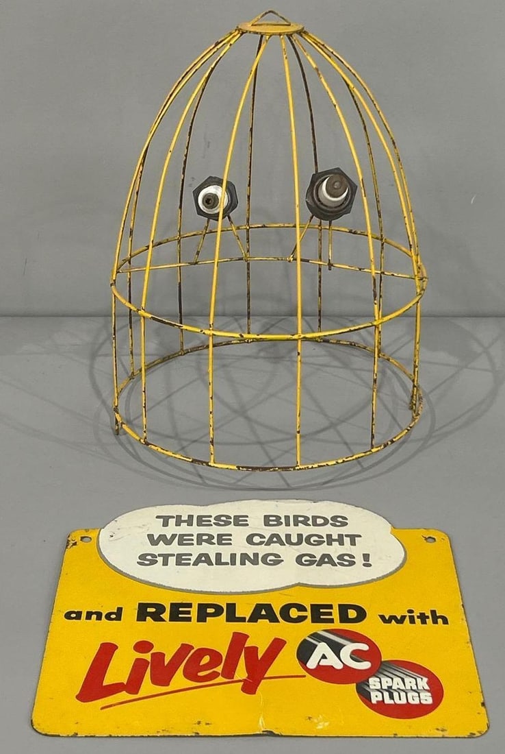 AC Spark Plugs Bird Cage Metal Sign (TAC) (1 of 3)