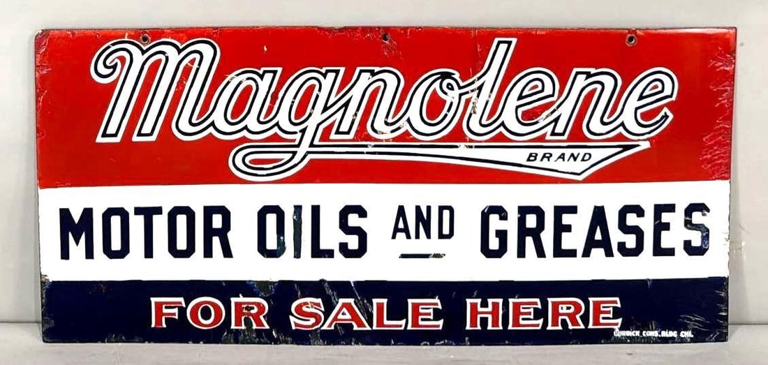 Magnolene Motor Oils & Greases Porcelain Sign (TAC) (1 of 4)