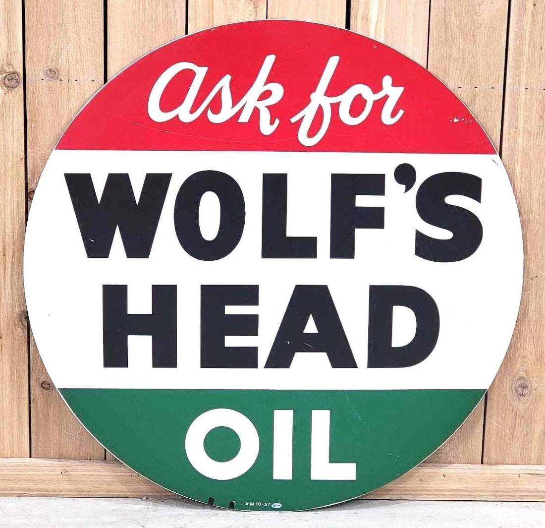Ask for Wolf's Head Oil Metal Sign (TAC) (1 of 3)