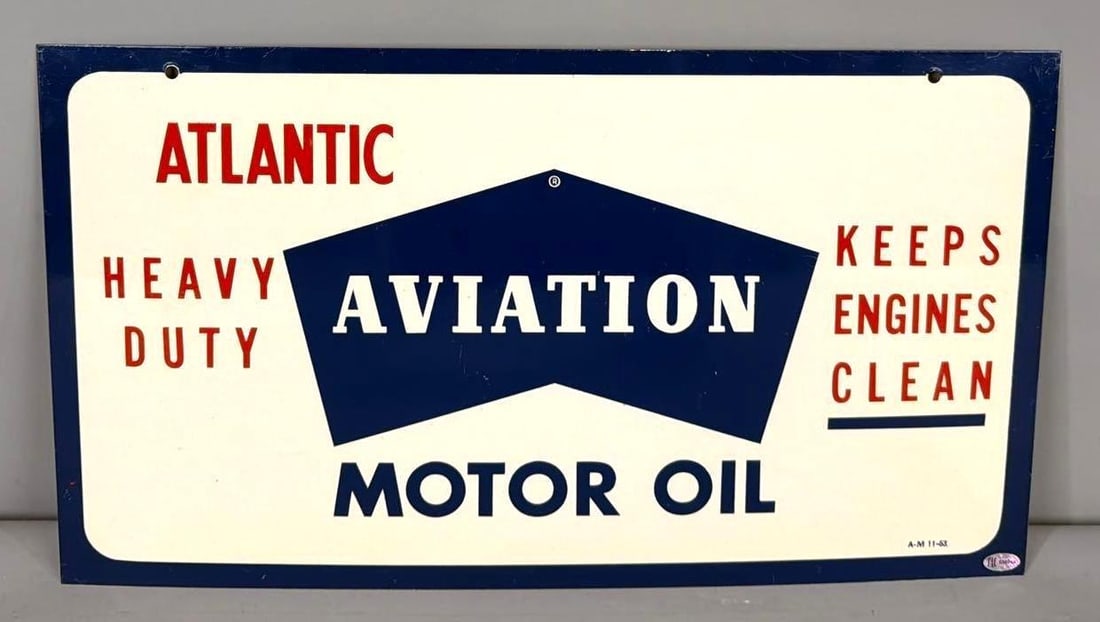 Atlantic Aviation Motor Oil/Premium Motor Oil Metal Sign (TAC) (1 of 5)