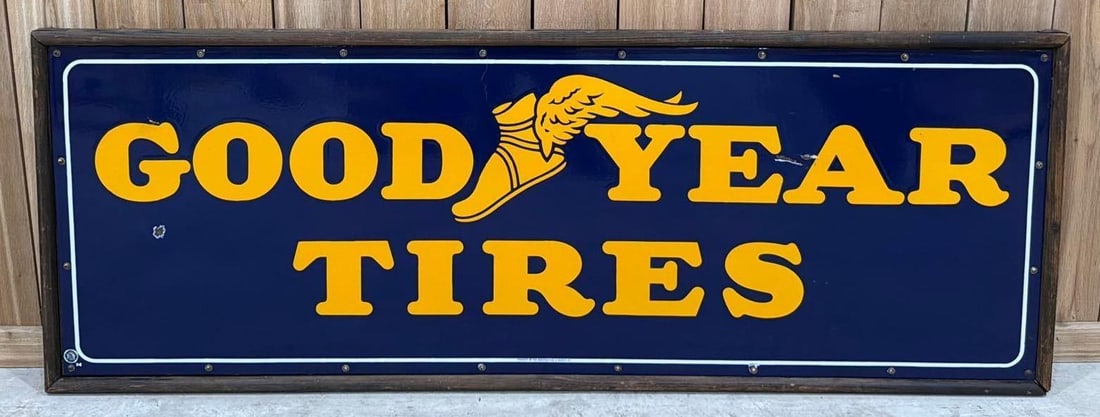 Goodyear Tires w/Winged Foot Logo Porcelain Sign (TAC) (1 of 4)