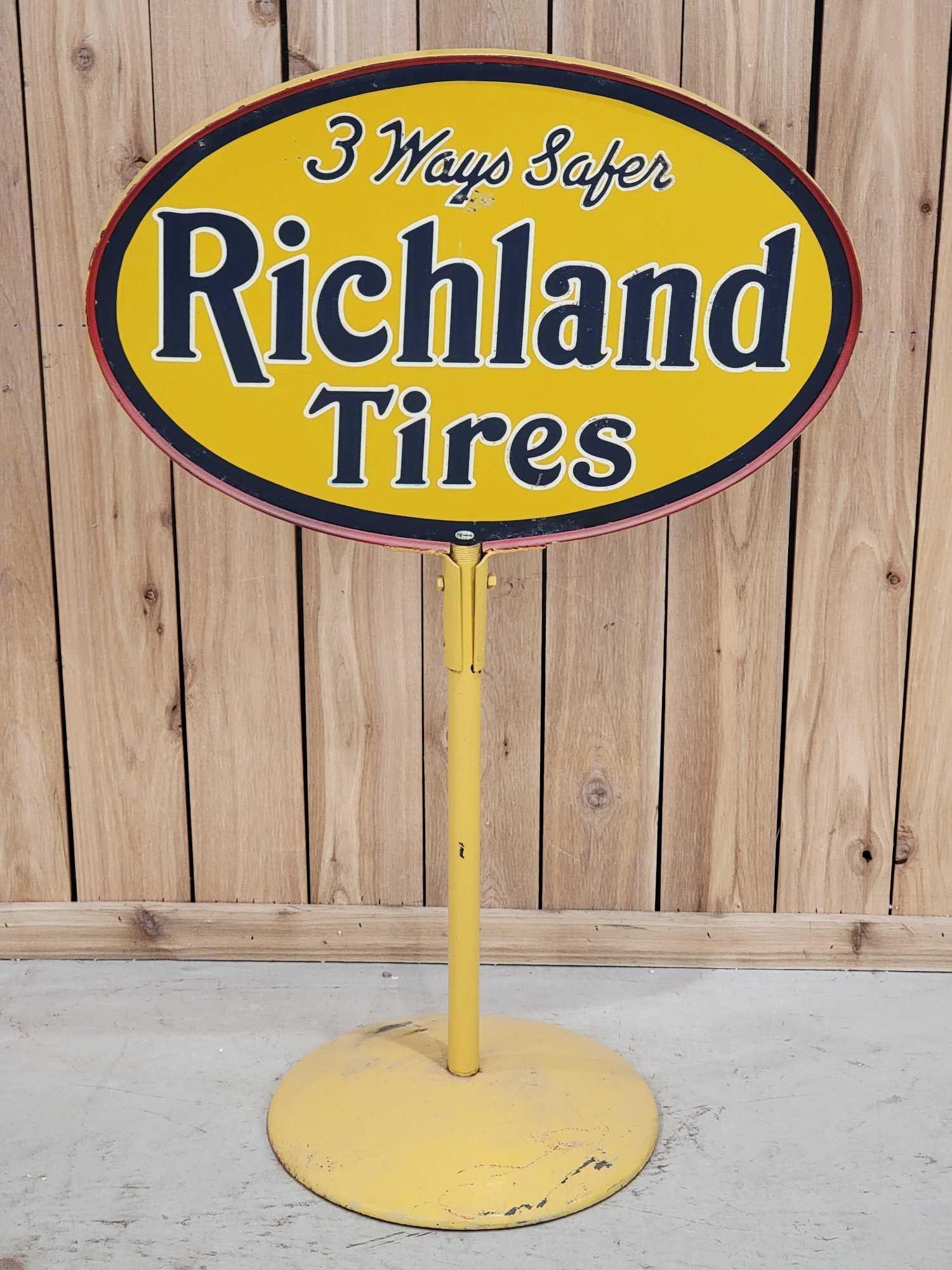 Richland Tires "3 Ways Safer" Metal Curb Sign (TAC) (1 of 5)