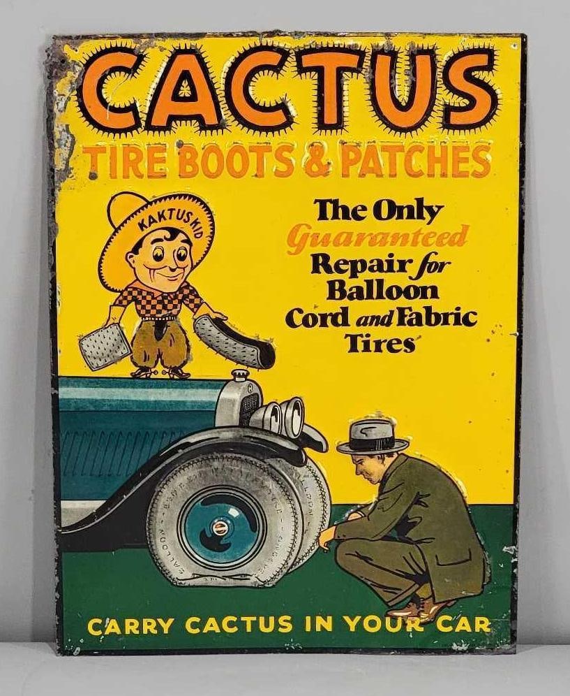 Cactus Tire Boots & Patches w/Great Image Metal Tacker Sign (TAC) (1 of 5)
