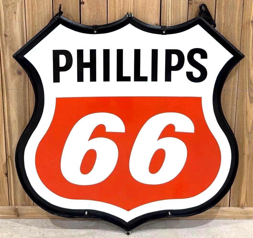 Phillips 66 (red & white) (medium) Porcelain Sign (TAC) (1 of 5)