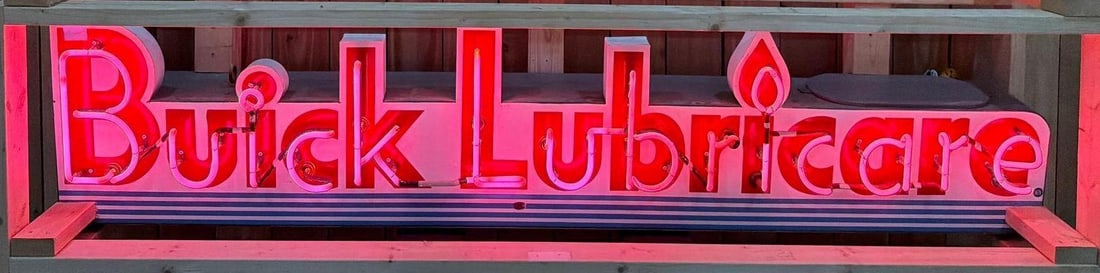 Buick Lubricare Porcelain Neon Sign (TAC) (1 of 8)