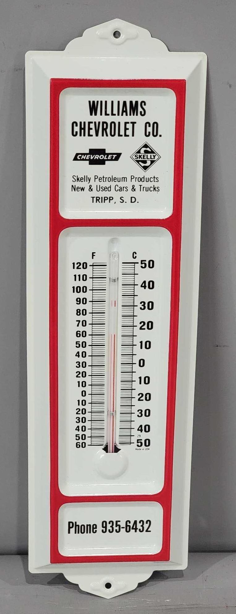 Williams Chevrolet Skelly Metal Thermometer NIB (TAC) (1 of 3)