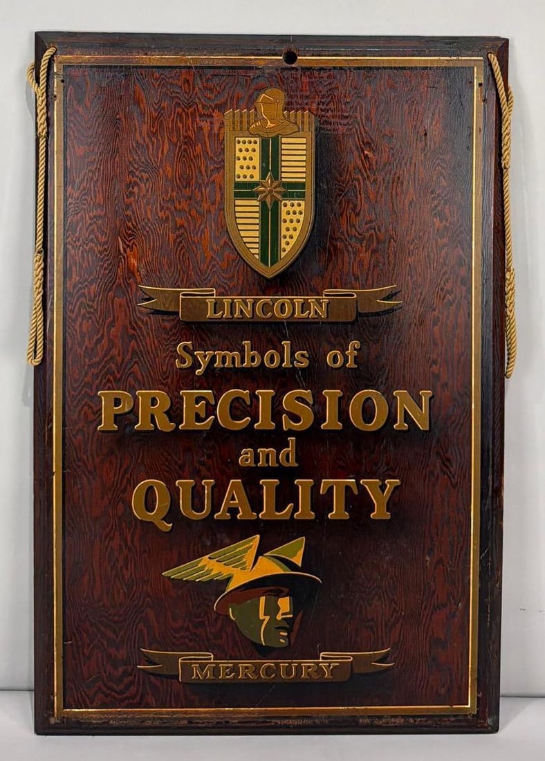 Lincoln Mercury "Symbols of Precision & Quality Wood Sign (TAC) (1 of 4)