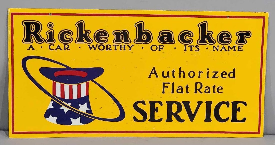 Rickebacker Authorized Flat Rate Service Porcelain Sign (TAC) (1 of 2)