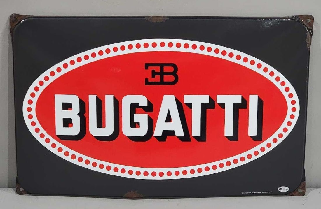 Bugatti w/Logo Porcelain Sign (TAC) (1 of 4)