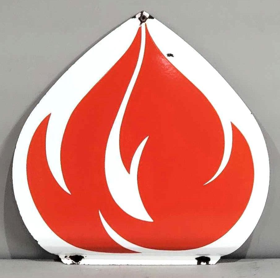 American or Standard Half Porcelain Flame Sign (TAC) (1 of 3)